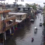 Calles anegadas se reportan en Durán, Yaguachi y Milagro por fuertes lluvias