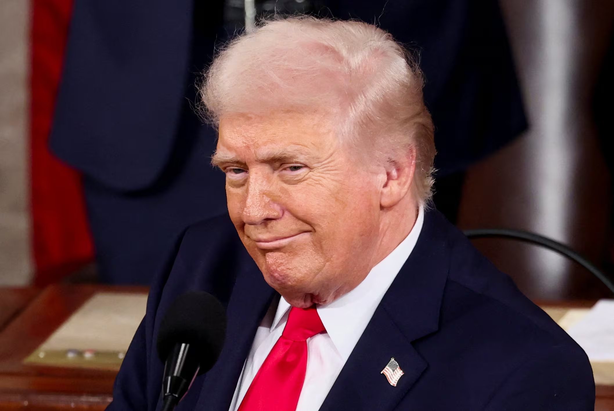 El presidente de Estados Unidos, Donald Trump, pronuncia su discurso sobre el Estado de la Unión en la Cámara de Representantes del Capitolio de Estados Unidos, en Washington, D.C., EE. UU., el 24 de febrero de 2026 (REUTERS/KEVIN LAMARQUE)