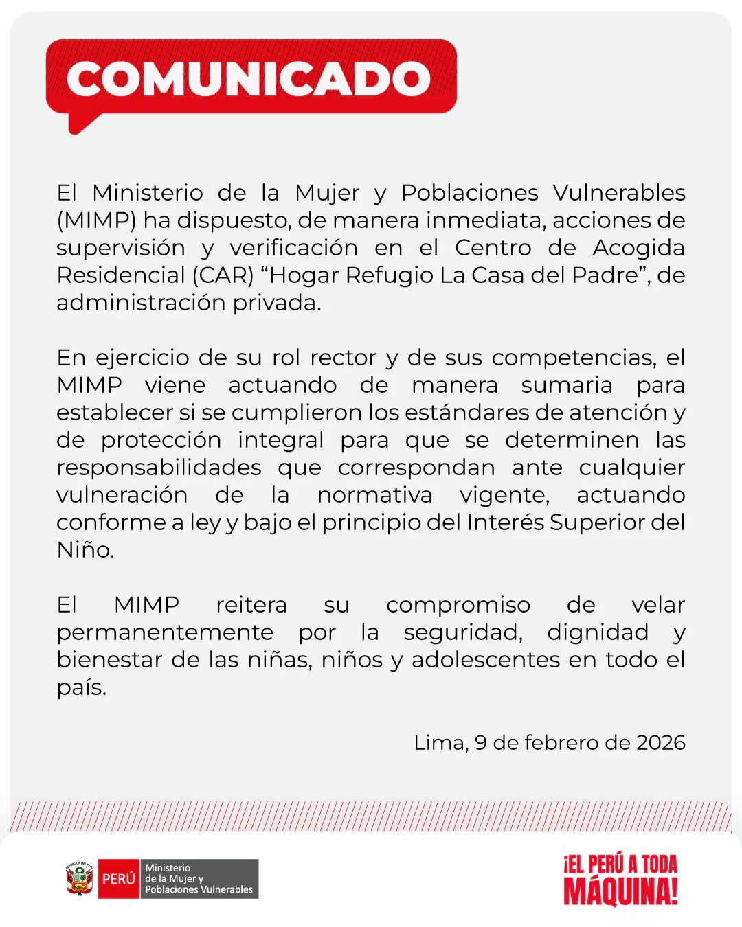 El objetivo de la intervención es verificar si el refugio, de gestión privada, cumple los estándares de protección integral y atención establecidos por la normativa vigente
