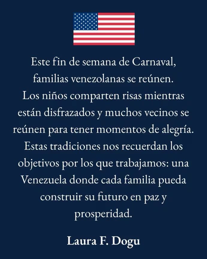 El mensaje de la encargada de negocios de Estados Unidos para Venezuela, Laura F. Dogu