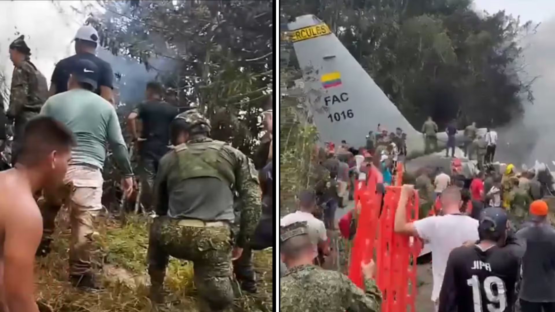 Las investigaciones analizan si el sobrepeso y la carga operativa influyeron en el accidente del Hércules militar en Putumayo - crédito @SARGENTOCHALA/@MinMedio/X