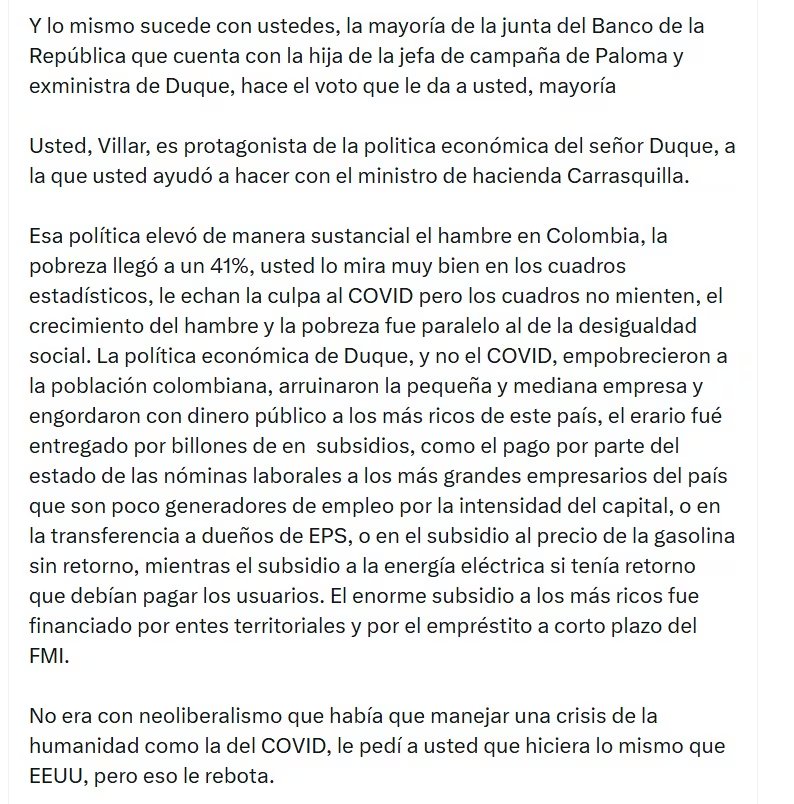 Gustavo Petro, presidente de Colombia, dijo que la política del Banco de la República elevó de manera sustancial el hambre en Colombia - crédito @PetroGustavo/X