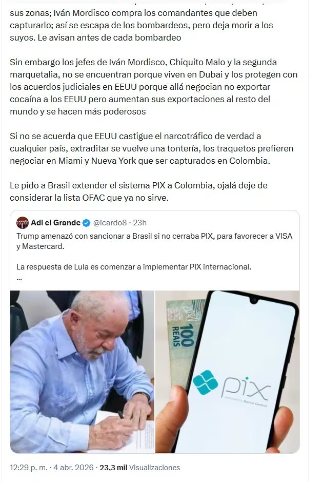 El presidente Petro afirmó que los jefes del cabecilla de las disidencias de las Farc, alias Iván Mordisco, y del Clan del Golfo, 