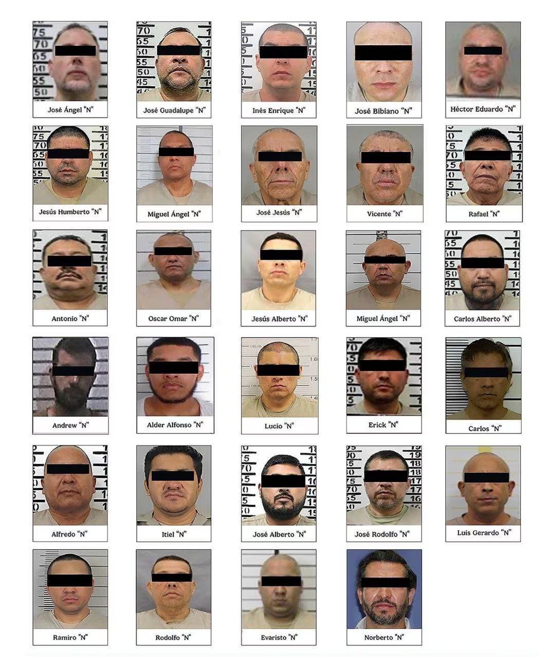 Imagen de las 29 personas entregadas a Estados Unidos. (SSPC)