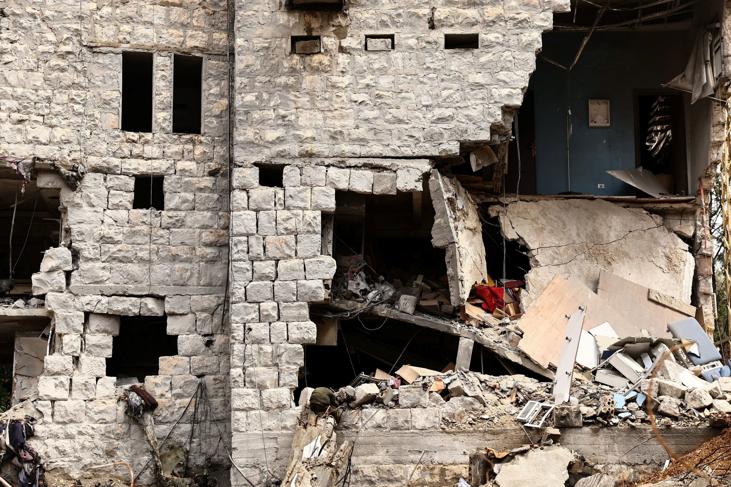Rubble lies at a site damaged in an Israeli strike, amid escalating hostilities between Israel and Hezbollah, as the U.S.-Israeli conflict with Iran continues, in Nabatieh, Lebanon, March 25, 2026. REUTERS/Yara Nardi