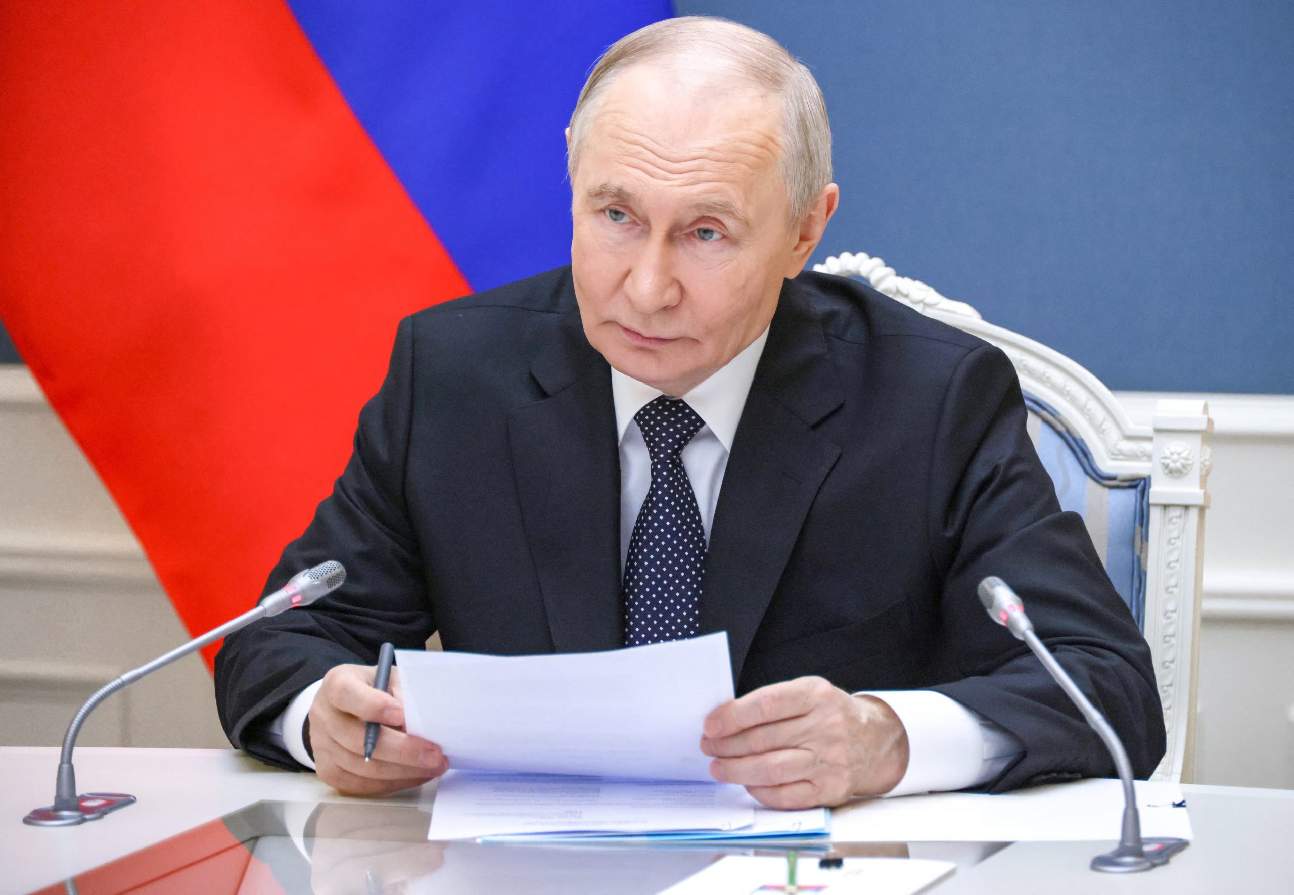 El presidente ruso, Vladimir Putin, sigue por videoconferencia maniobras nucleares realizadas por Rusia y Bielorrusia (REUTERS)
