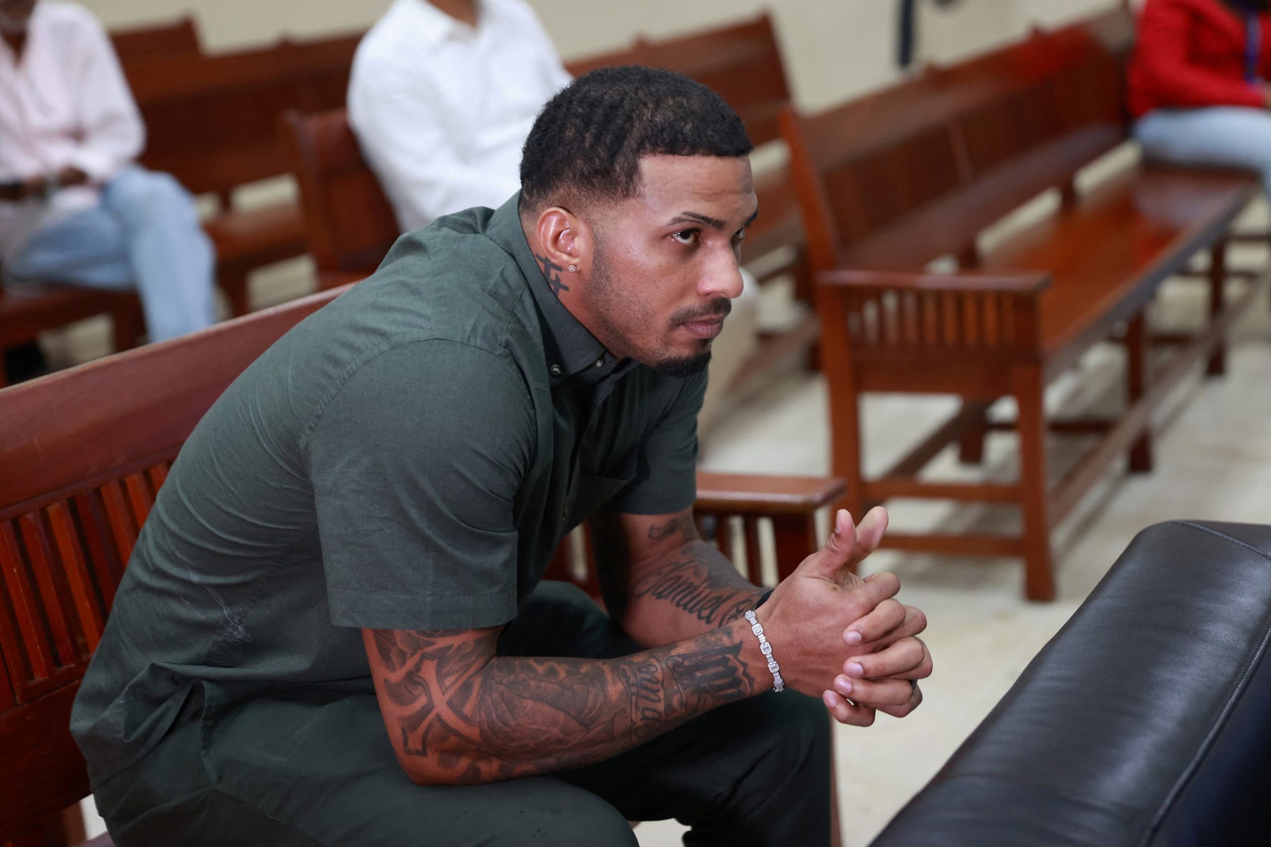 El beisbolista profesional dominicano Wander Franco asiste a su juicio por abuso sexual de un menor en Puerto Plata, República Dominicana, el 26 de junio de 2025. REUTERS/Erika Santelices