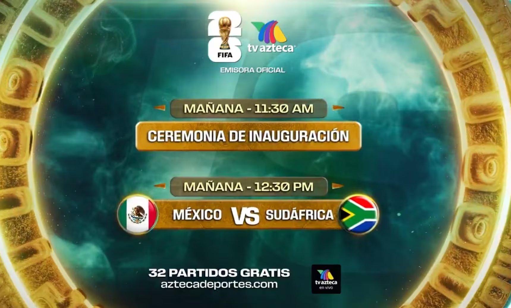 Azteca 7 transmitirá el México vs Sudáfrica por el Mundial 2026. - captura: Azteca 7