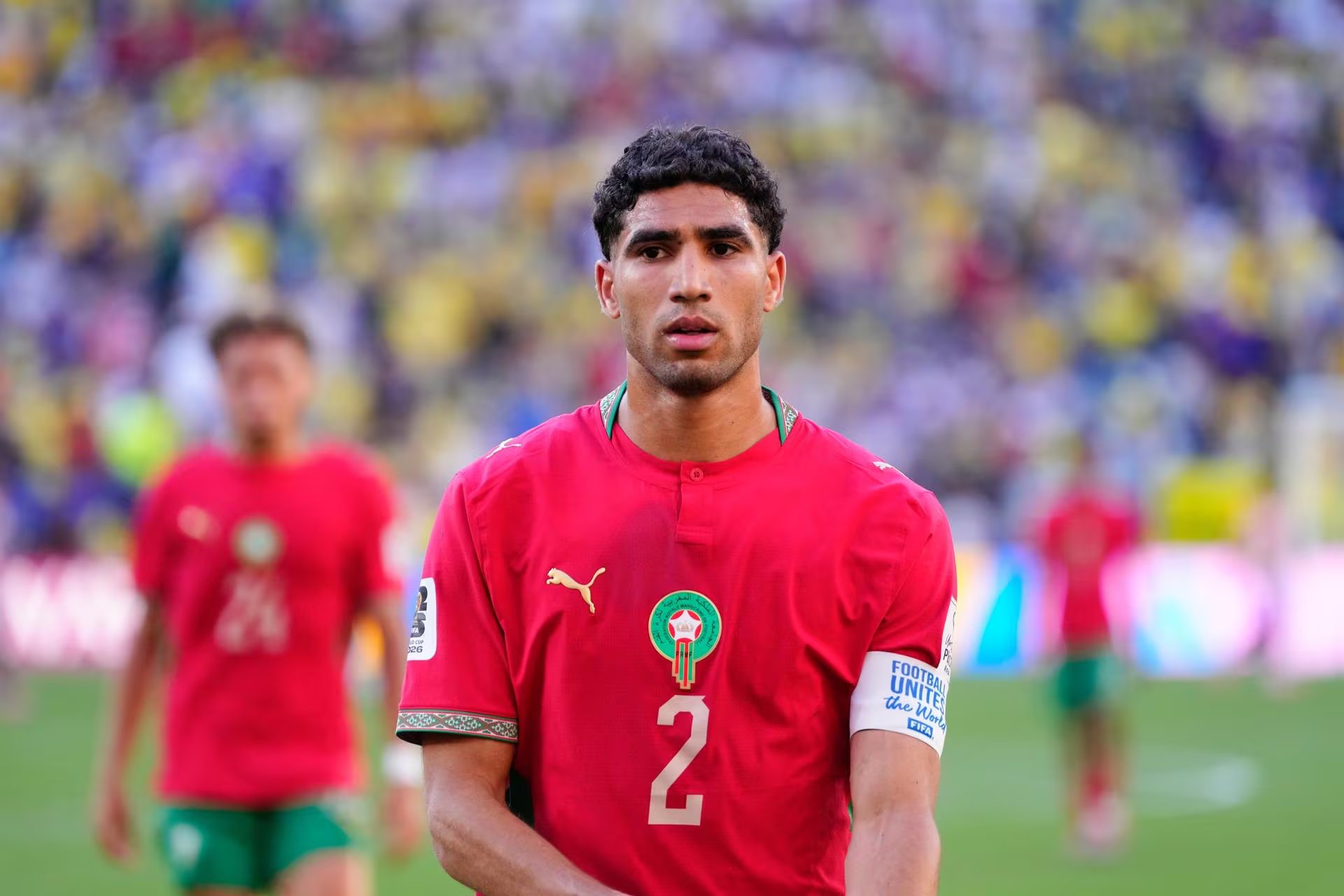 Hakimi en el partido contra Brasil en el Mundial 2026. (Europa Press)