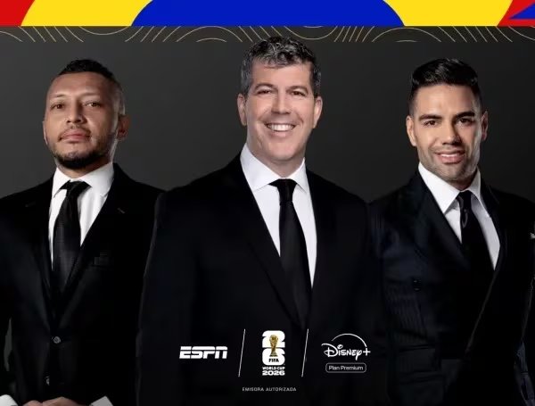 ESPN confirmó oficialmente la llegada de Falcao al equipo de transmisión junto a Fernando Palomo y Carlos Valdés en roles clave - crédito @ESPNColombia / X