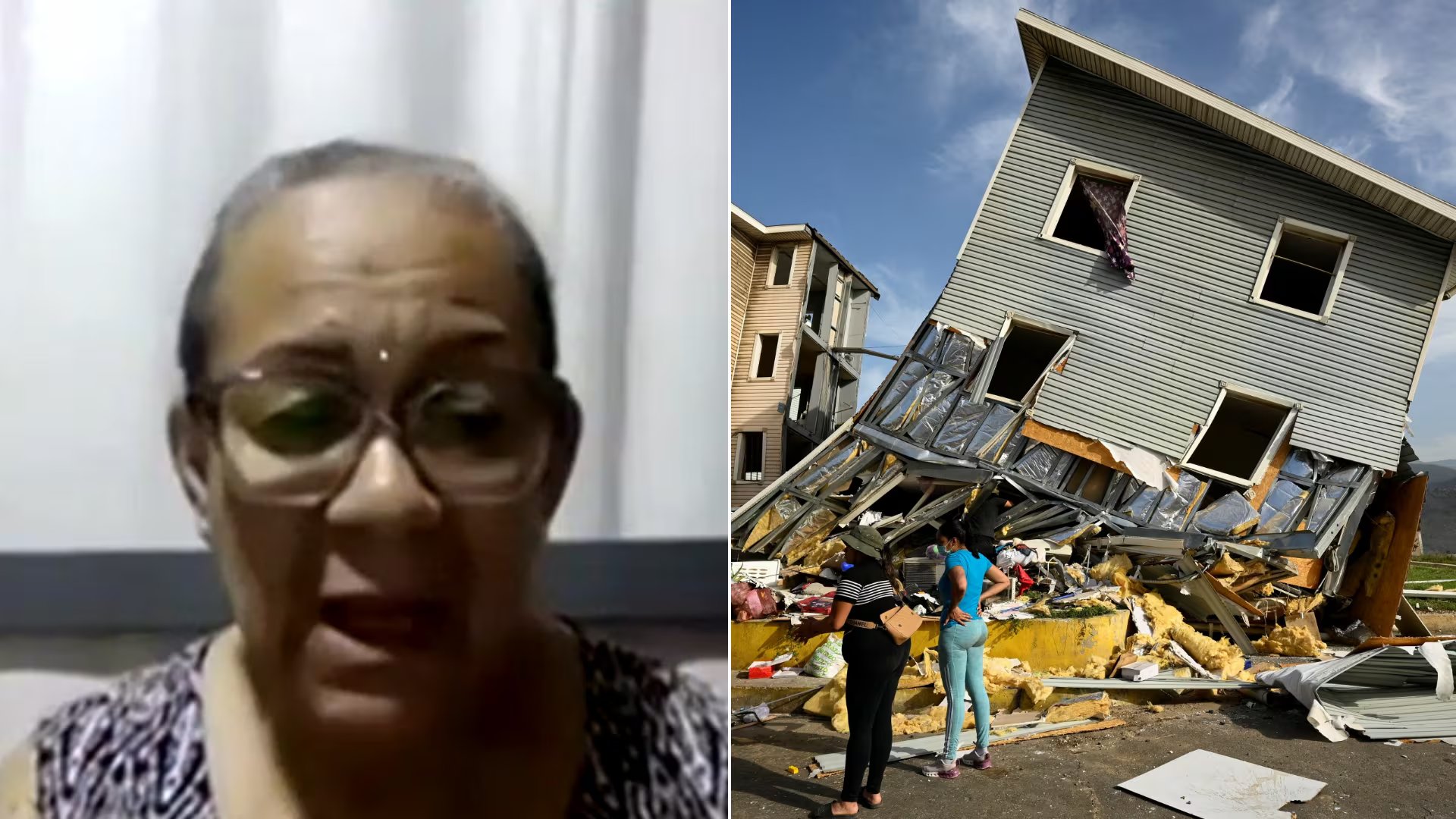 Tania Urbina, venezolana en Perú, busca a su hermana atrapada en un edificio derrumbado en Caracas tras un terremoto que interrumpió las comunicaciones. (Composición: Infobae Perú)