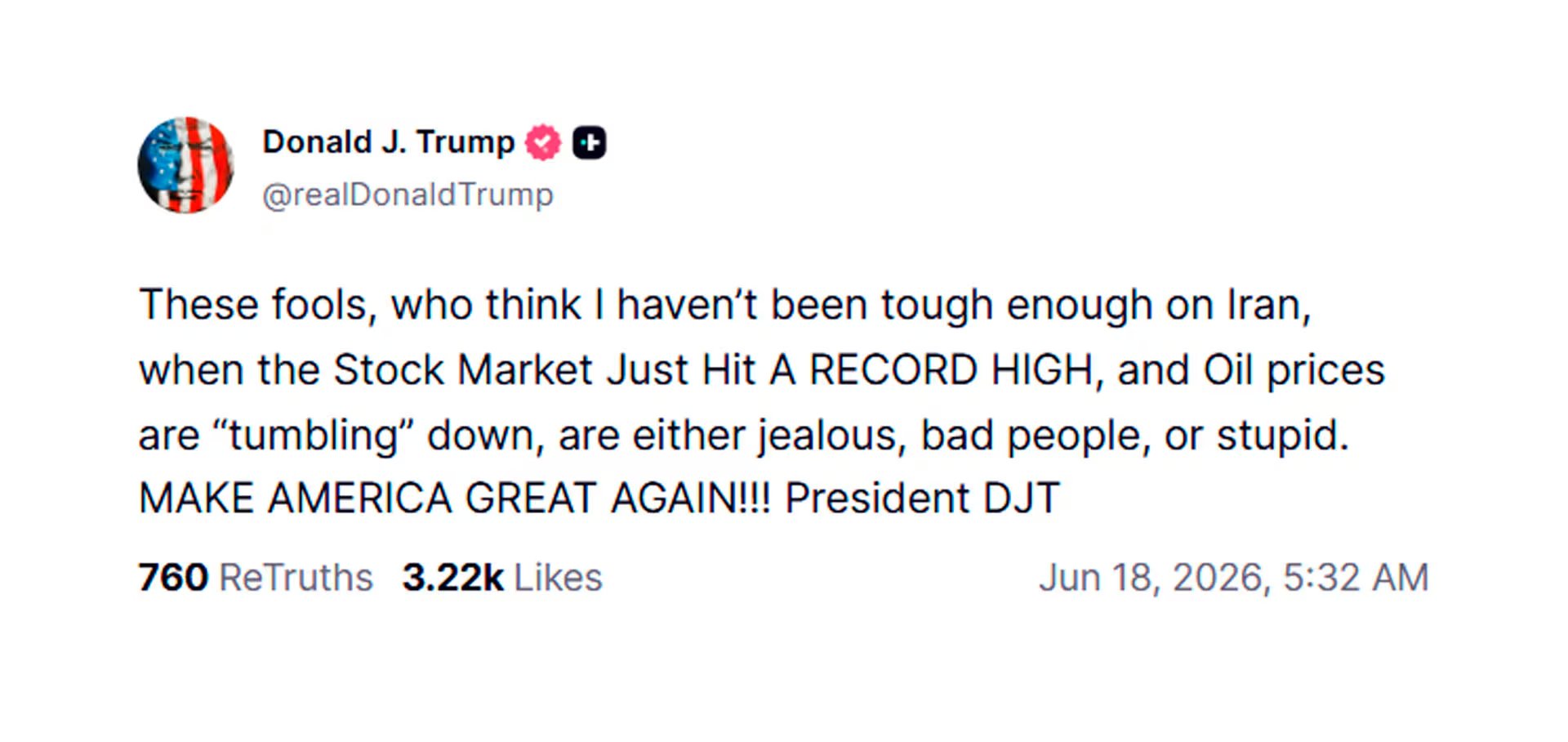 El mensaje de Donald Trump
