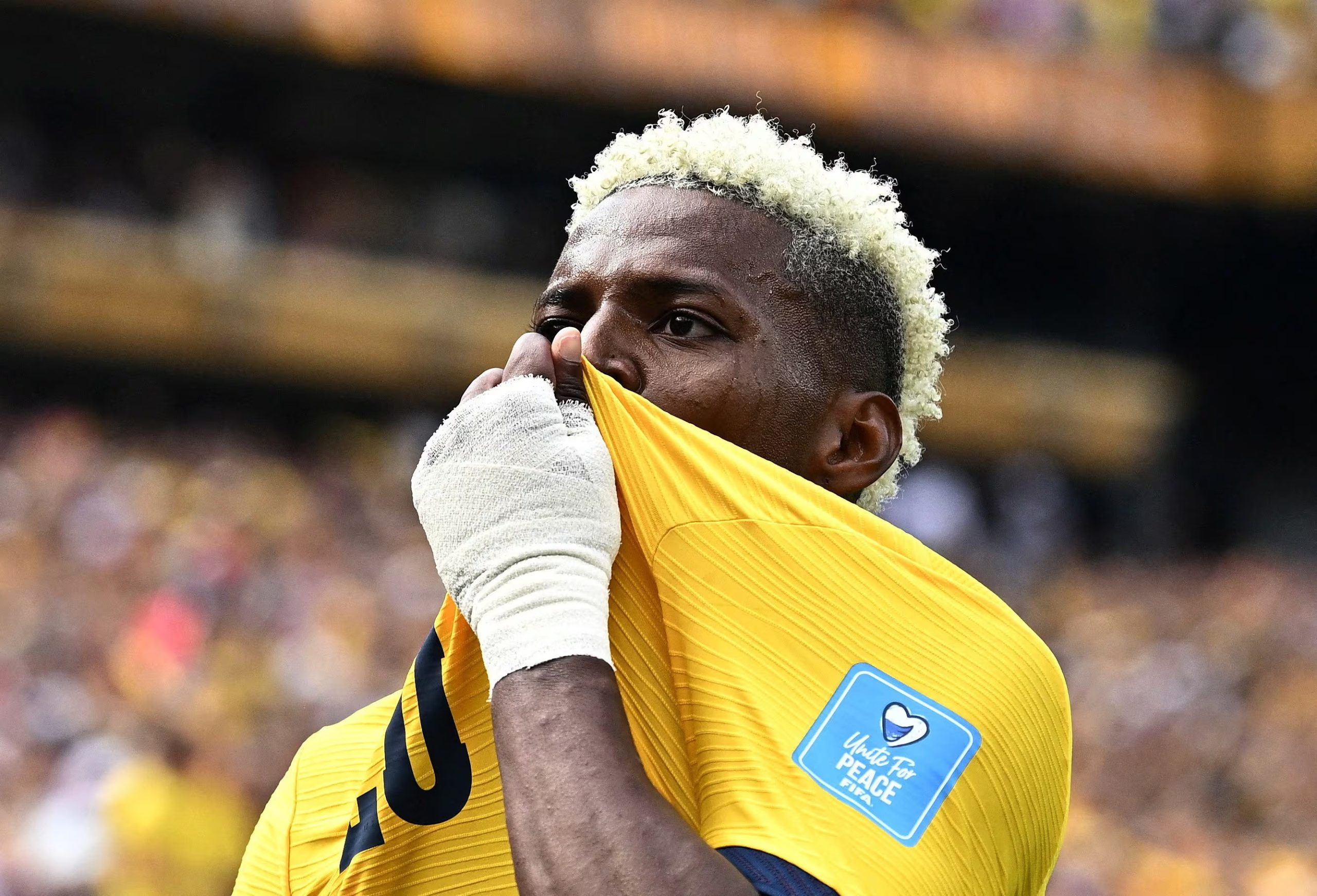 Nilson Angulo tras anotar ante Alemania (REUTERS/Dylan Martinez)