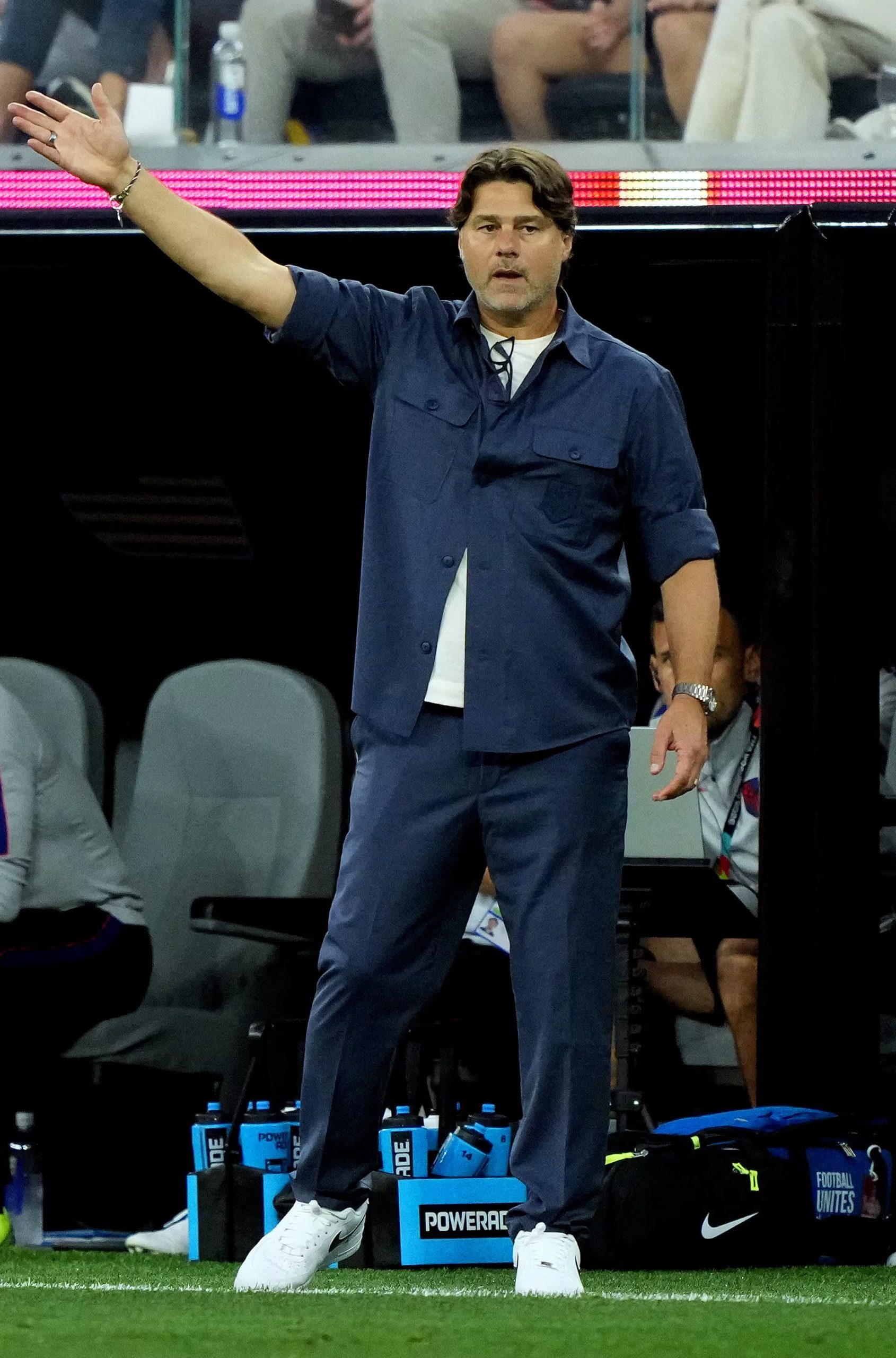 Pochettino utilizó el mismo outfit en los dos partidos del Mundial (Reuters)