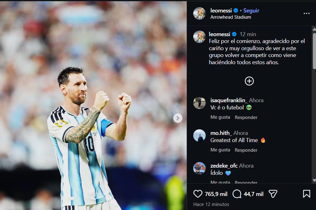 El posteo de Messi