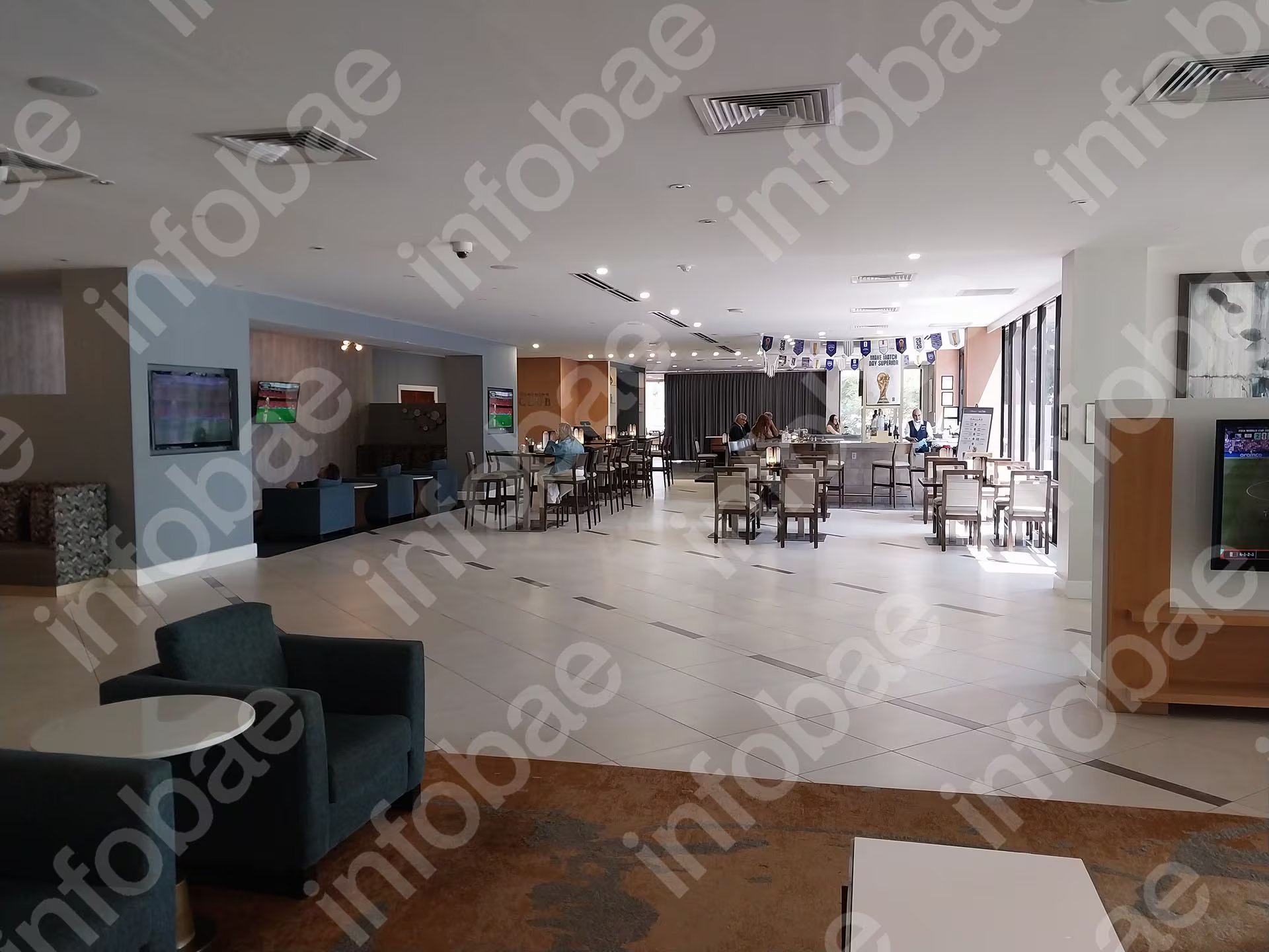 El lobby del hotel donde concentró la Selección Argentina en Dallas durante el Mundial 94