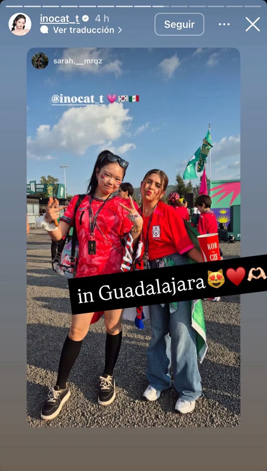 La creadora de contenido Inocat_t asitió al encuentro en el Estadio Guadalajara y expuso el incidente vivido en las gradas a través de sus redes. (Instagram)