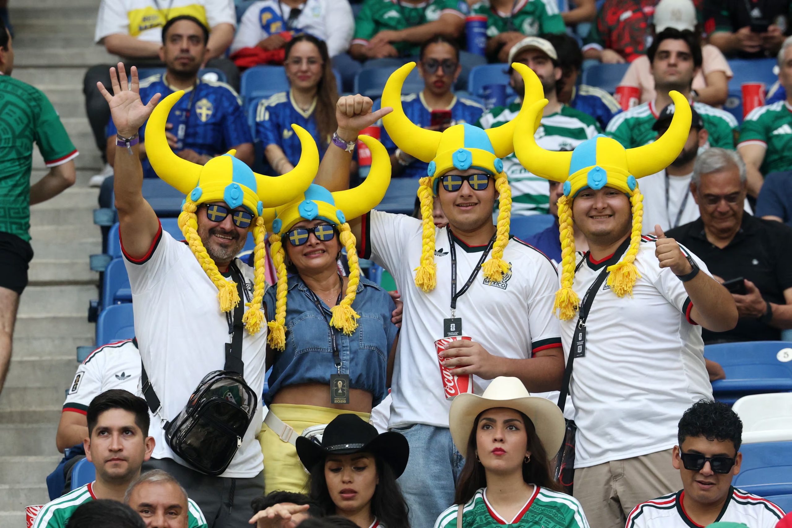 Soccer Football - FIFA World Cup 2026 - Group F - Sweden v Tunisia - Estadio Monterrey, Monterrey, Mexico - June 14, 2026 Sweden fans inside the stadium before the match REUTERS/Henry Romero