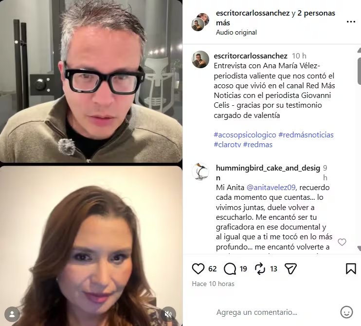 Ana María Vélez fue una de las periodistas que contó lo que tuvo que aguantar en su paso por Red+ Noticias - créditos @escritorcarlossanchez/IG | @anitavelez09/IG