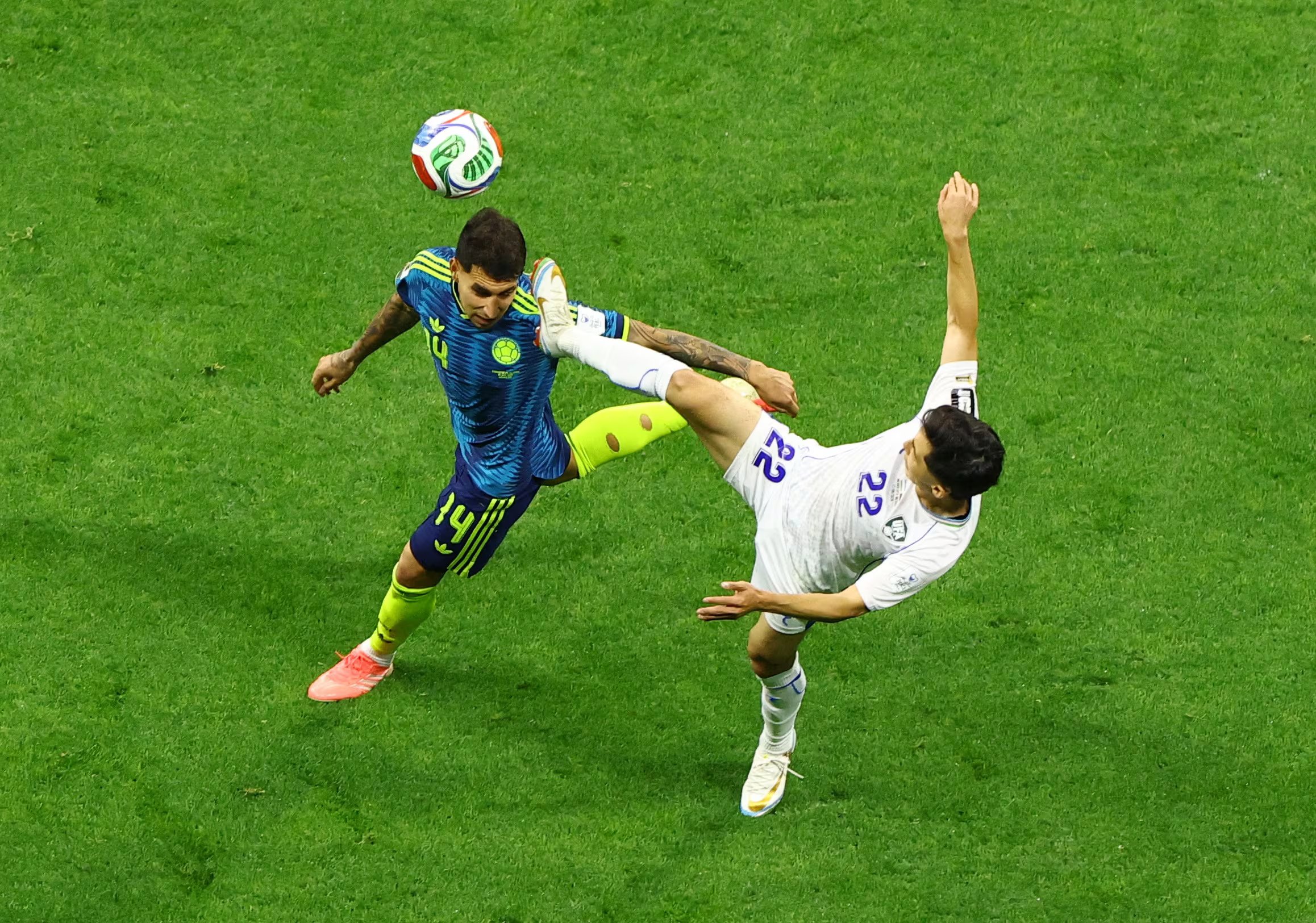 Gustavo Puerta fue clave para el triunfo de Colombia por 3-1 ante Uzbekistán - crédito Henry Romero/REUTERS