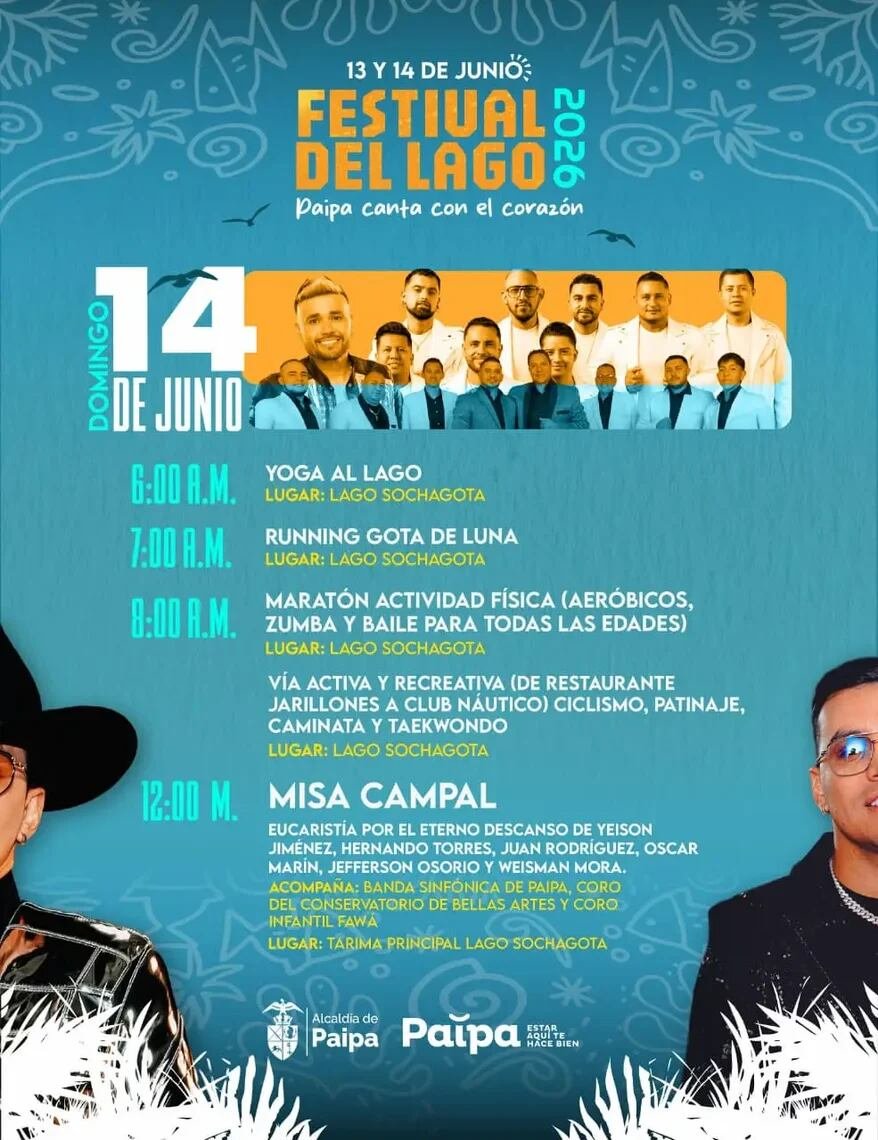 El municipio de Paipa rendirá un homenaje a Yeison Jiménez con actividades culturales y la develación de una escultura en su honor. - crédito Alcaldía de Paipa