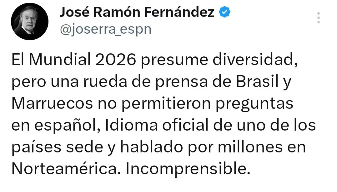 El periodista lamentó controversia en conferencias de Brasil y Marruecos. (X / José Ramón Fernández)