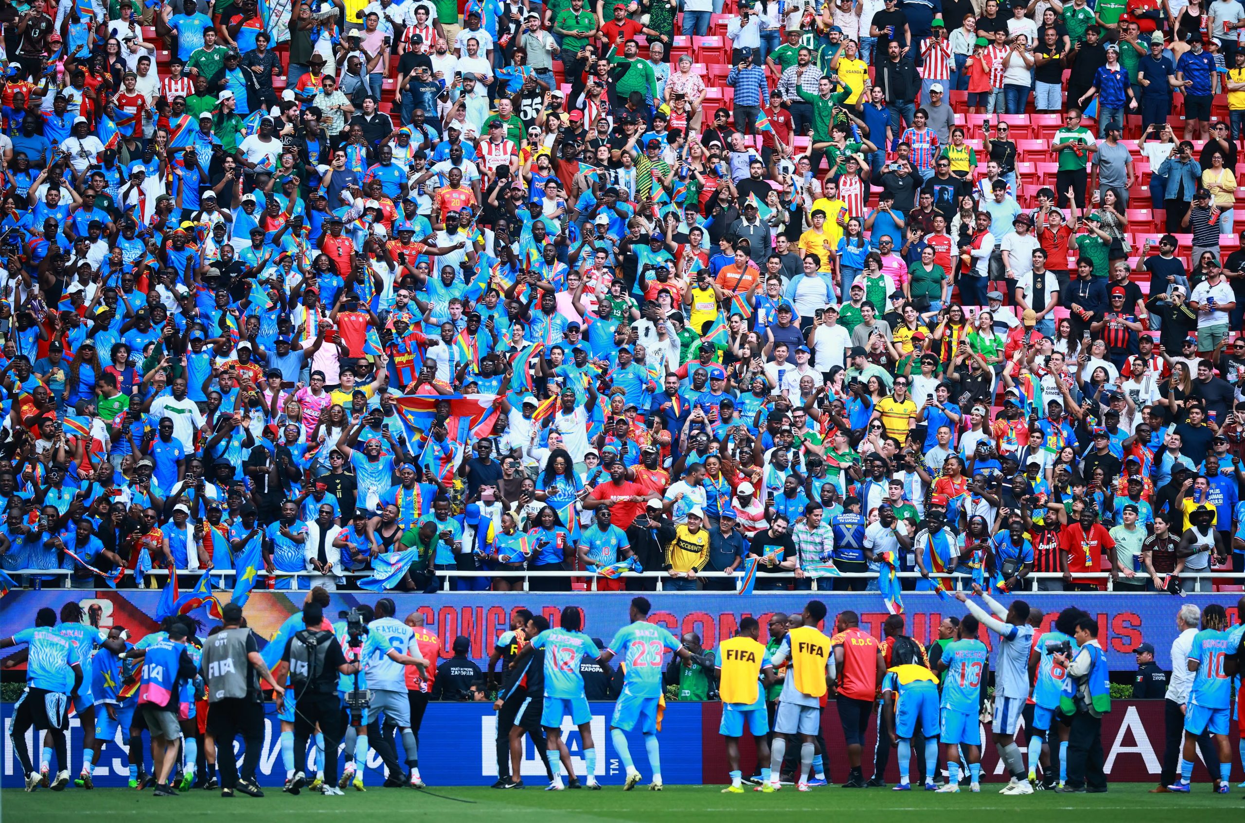 La selección de Congo aseguró la clasificación al Mundial 2026 tras vencer a Jamaica en el Estadio Guadalajara. REUTERS/Eloisa Sanchez