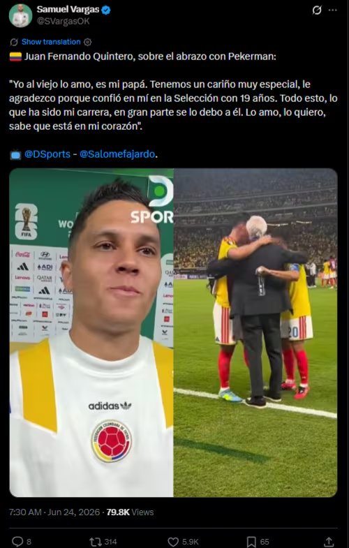 El volante de River Plate habló sobre el cariño que le tiene a José Néstor Pekerman, técnico del cuadro 