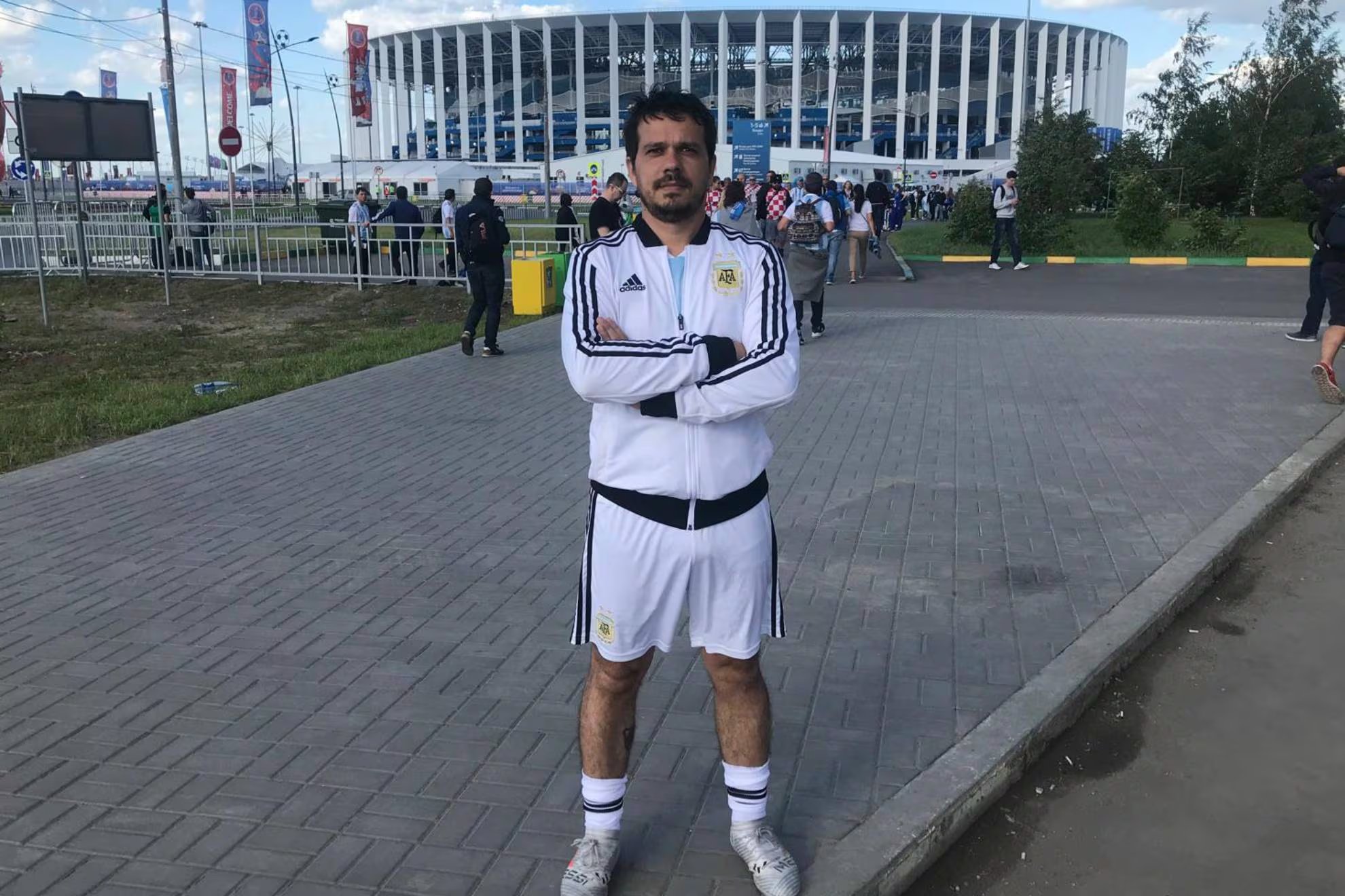KQ, cumpliendo su ritual en el Mundial de Rusia 2018. (cedida)