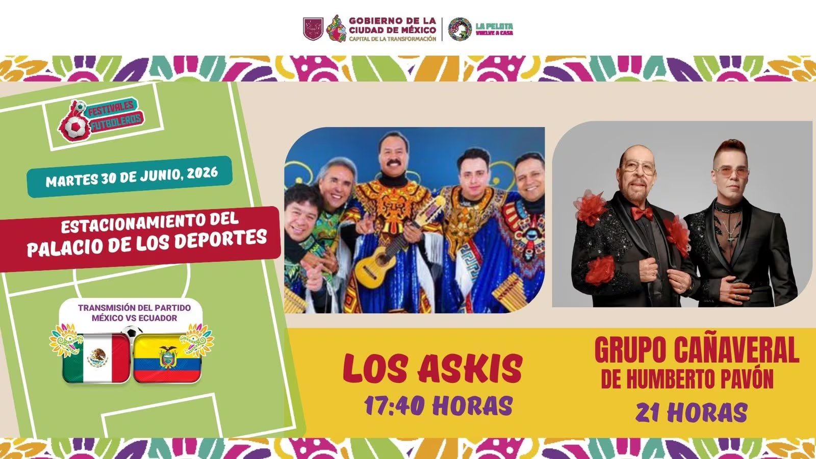 El gobierno capitalino suma el estacionamiento del Palacio de los Deportes y el Caballito como nuevos puntos de concentración para ver el partido ante Ecuador; la secretaria de Cultura advierte que el Zócalo y Reforma ya no alcanzan para los aficionados. (@CulturaCiudadMx)