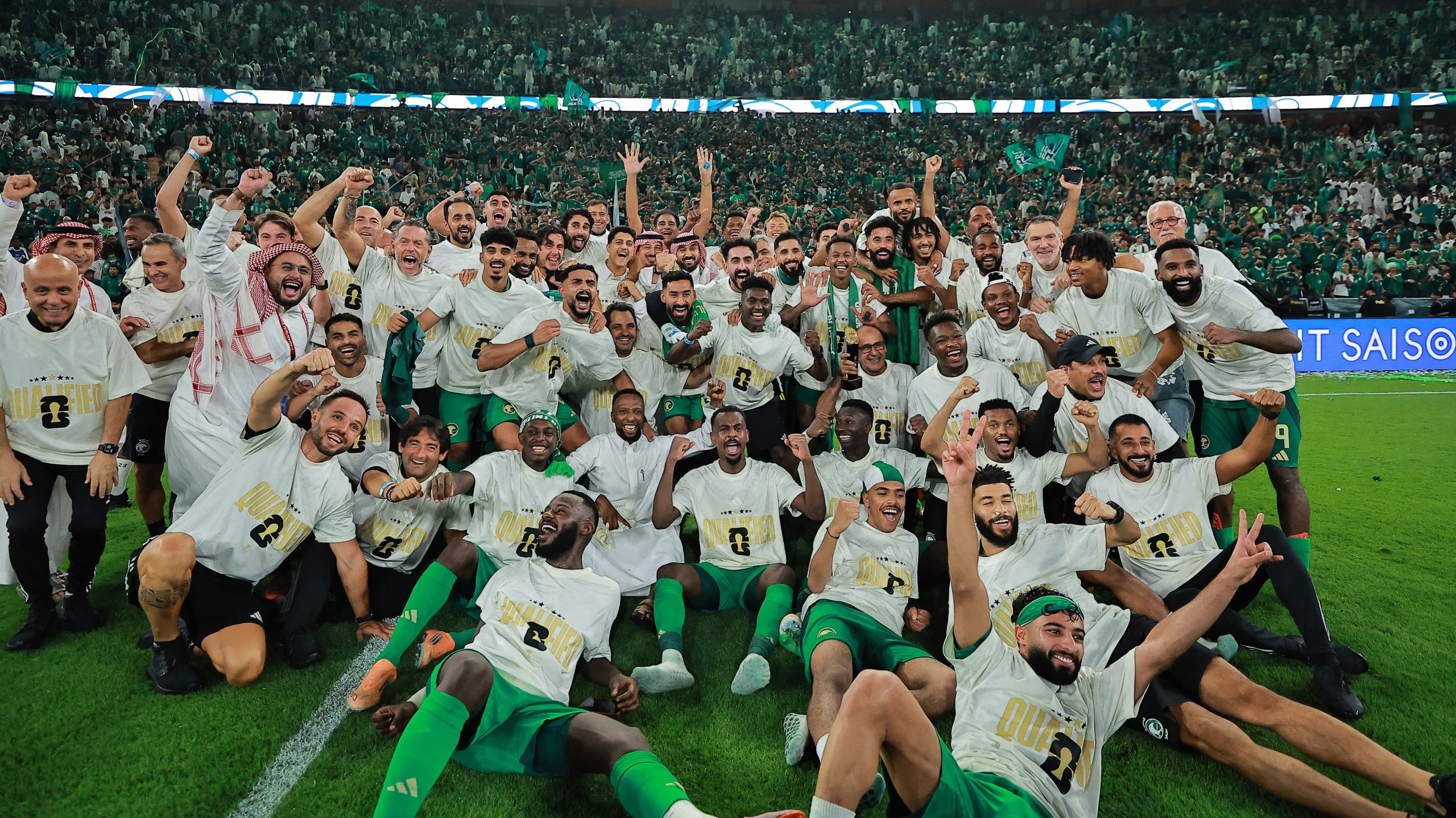 Los jugadores de Arabia Saudí tras clasificarse para el Mundial 2026 (REUTERS/Stringer)