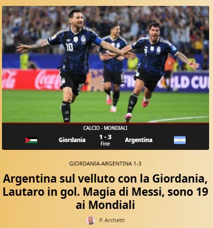 La Gazzetta señaló que Argentina 