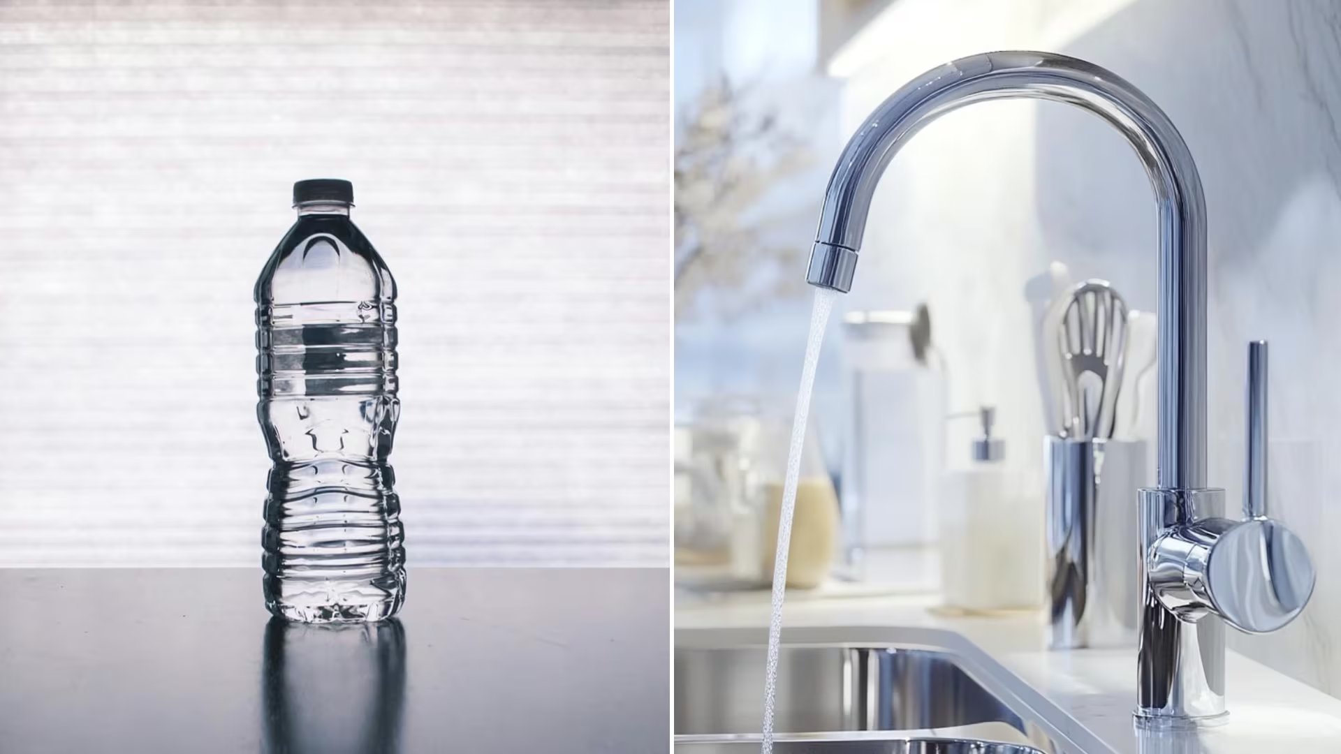 Comparación entre agua embotellada y el agua de canilla (Imagen Ilustrativa Infobae)