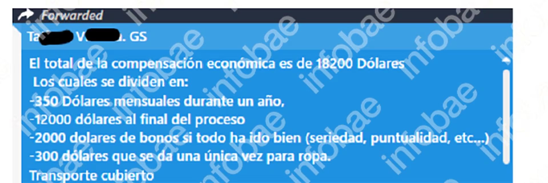 El plan de pagos por un vientre, plasmado en un chat de la causa