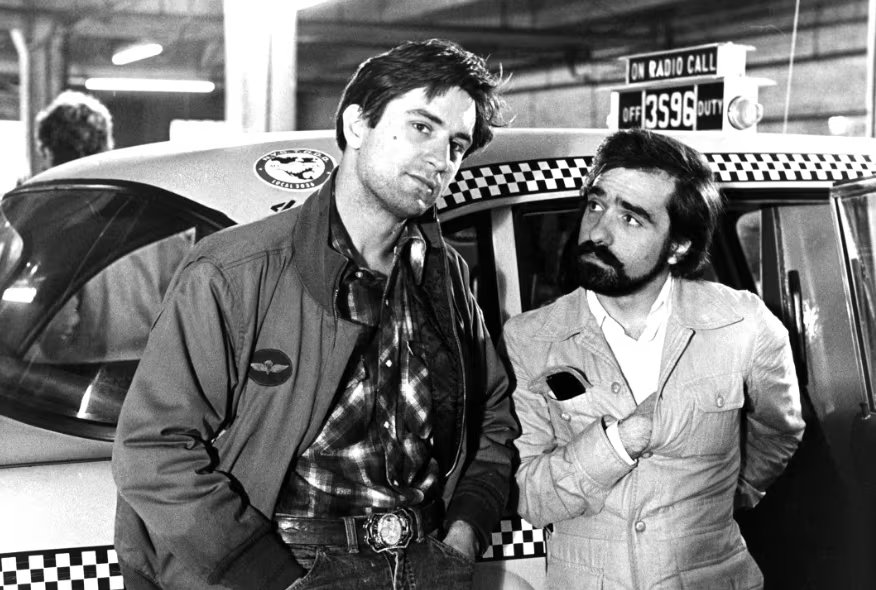 Robert De Niro y Martin Scorsese, juntos en el rodaje de 'Taxi Driver'. (Columbia Pictures)