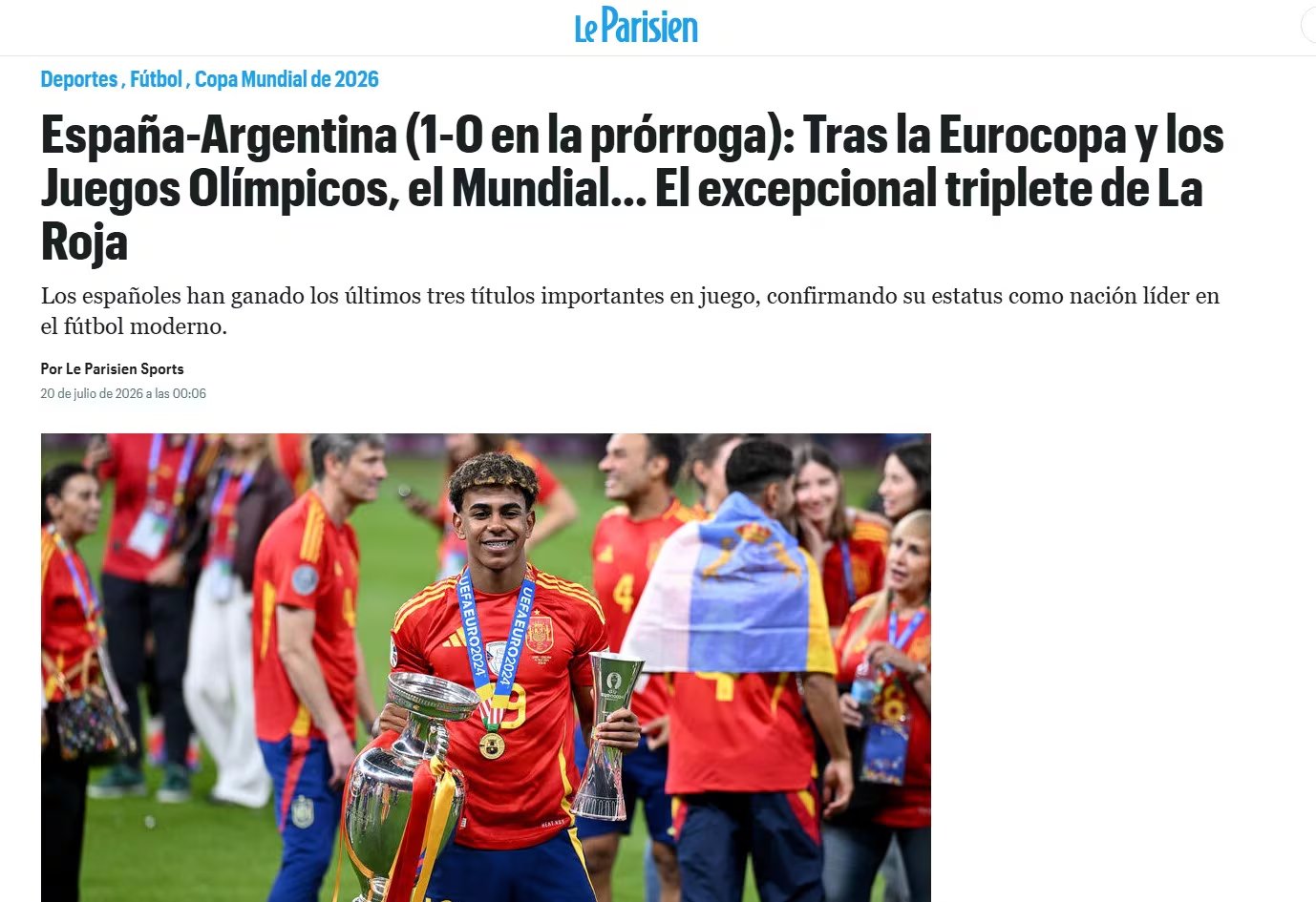 Cómo tituló el medio francés a la victoria de España