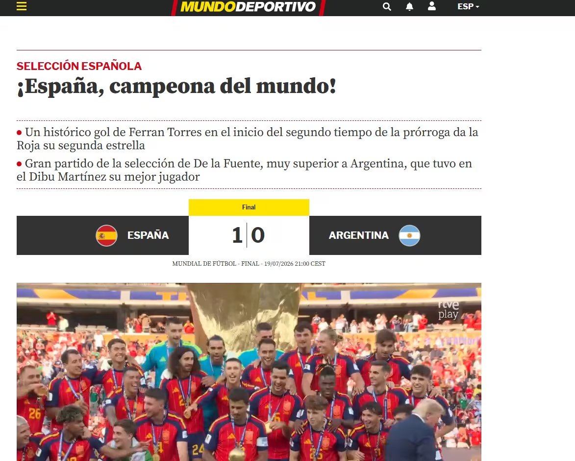 El festejo de Mundo Deportivo al título