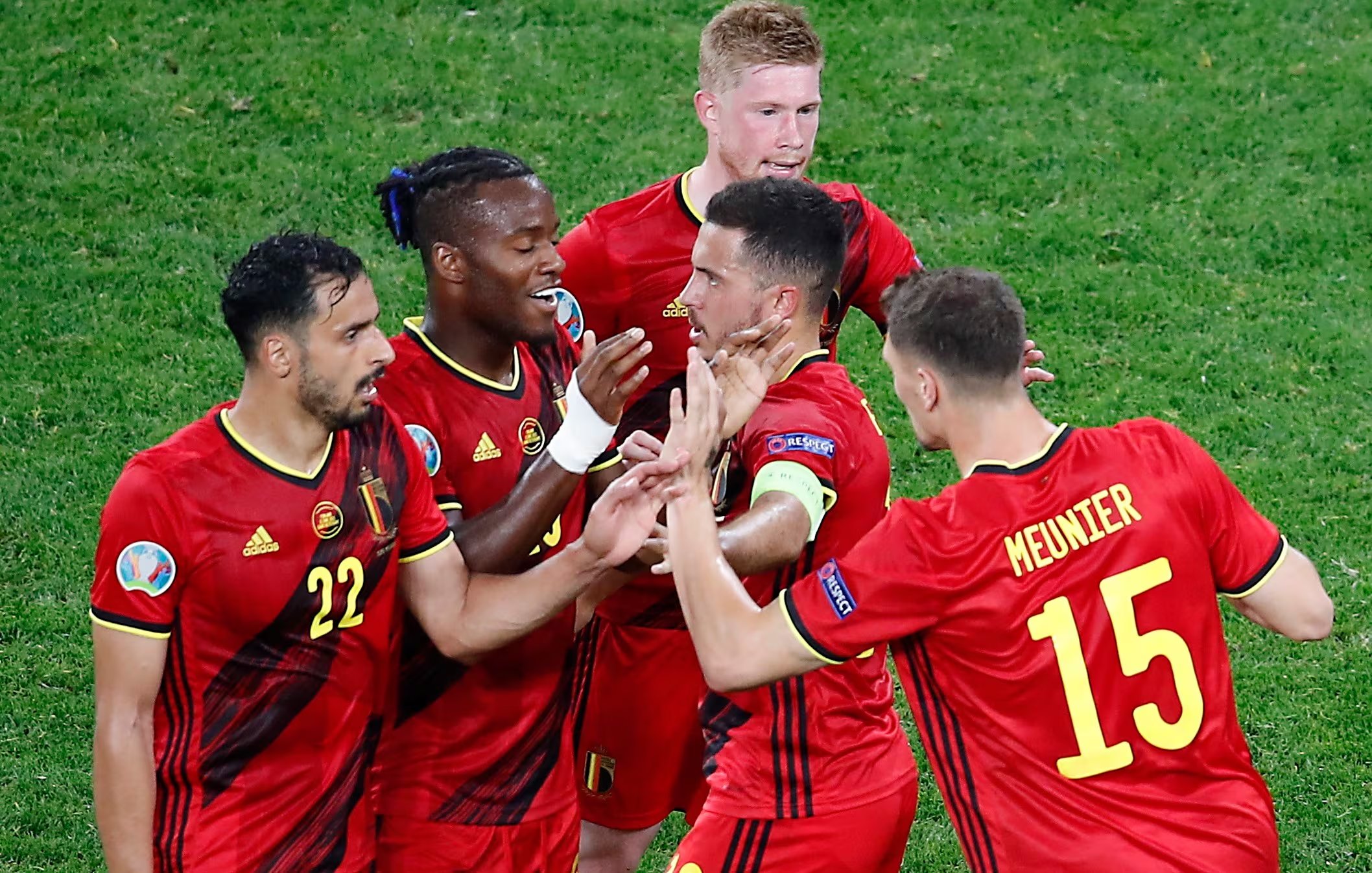 Los jugadores de selección de Bélgica en un partido de 2021 (EFE/EPA/Anton Vaganov)