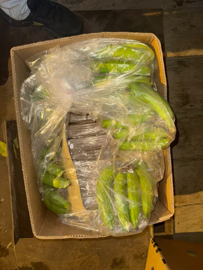 La droga era escondida en cajas de fruta