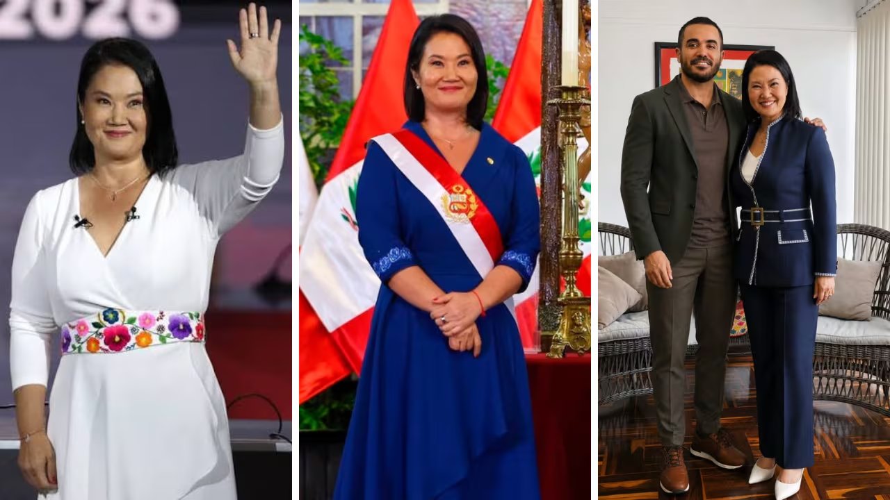 En la toma de mando de 2026, Keiko Fujimori eligió diseñadores peruanos y un vestido azul con referencias a Huancayo y a la iconografía Shipibo-Konibo para reforzar la identidad nacional.
