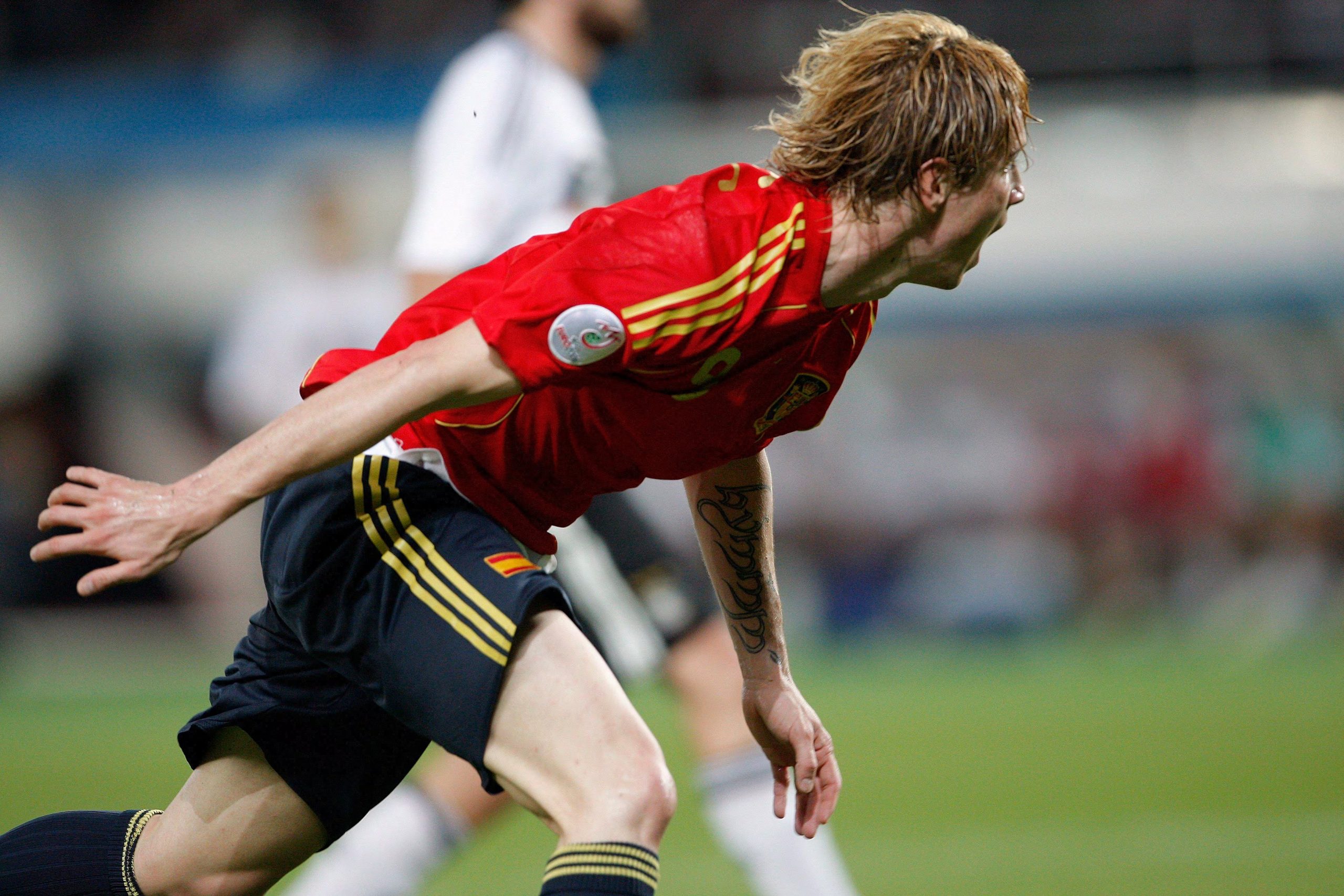 Fernando Torres tras el gol contra Alemania en la final de la Euro 2008. (Efe/Georgi Licovski)