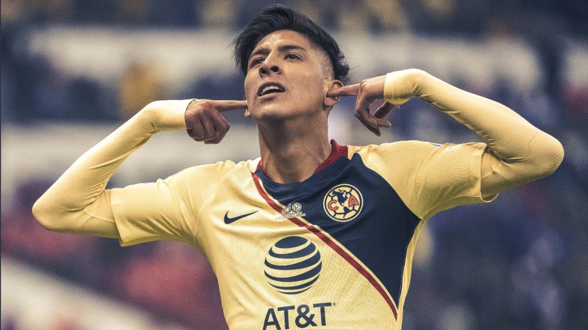 Edson Álvarez se tapa los oídos en el gol del América. (Foto: Twitter)