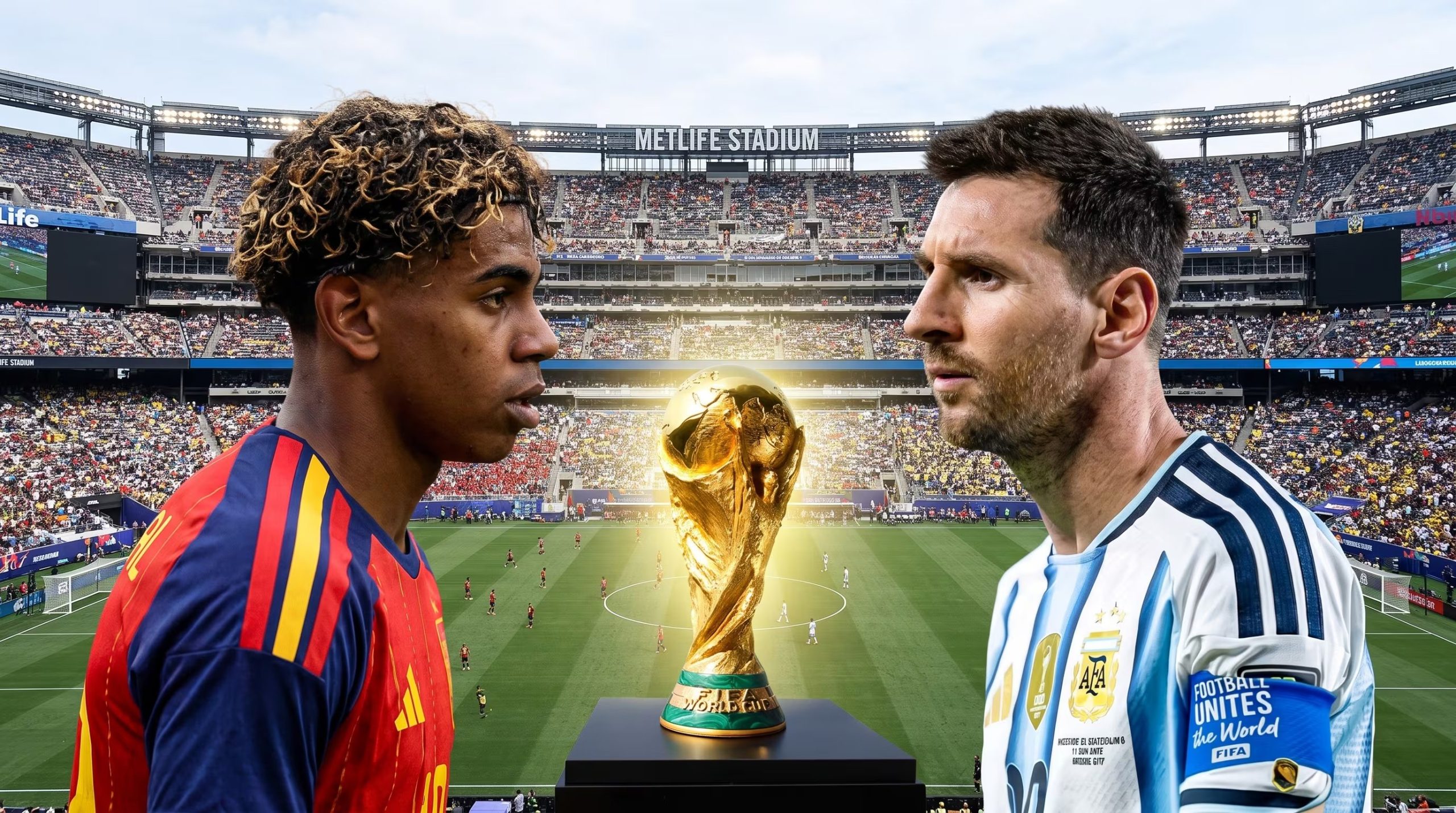 La final del Mundial 2026 entre Argentina de Lionel Messi y España de Lamine Yamal será el partido 104 de un torneo jugado en 16 ciudades de tres países (Imagen Ilustrativa Infobae)
