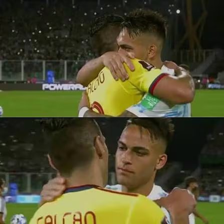 Así fue el encuentro entre Radamel Falcao García, con la selección Colombia, y el argentino Lautaro Martínez en un partido entre selecciones - crédito Dsports
