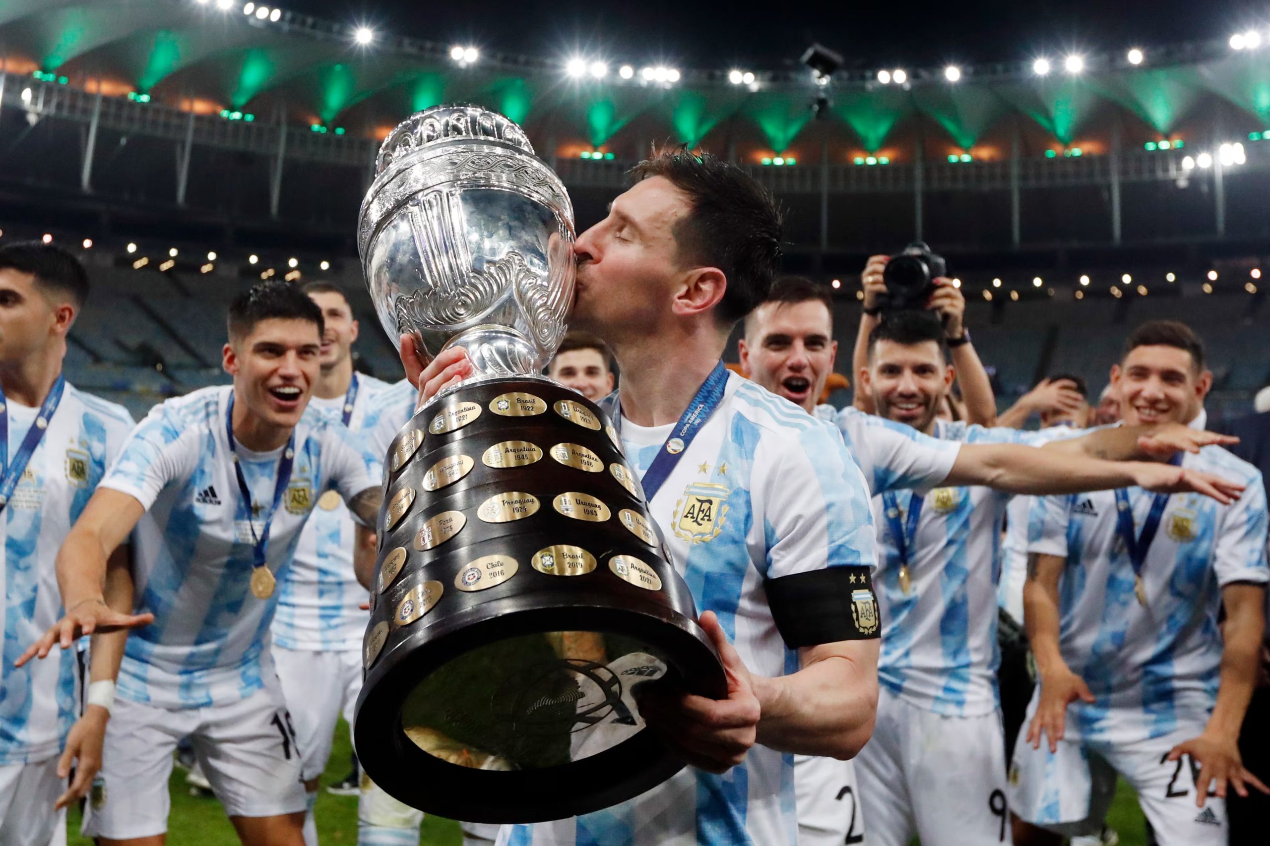 El primer título de la Scaloneta en la Copa América 2021 (AP Foto/Bruna Prado)