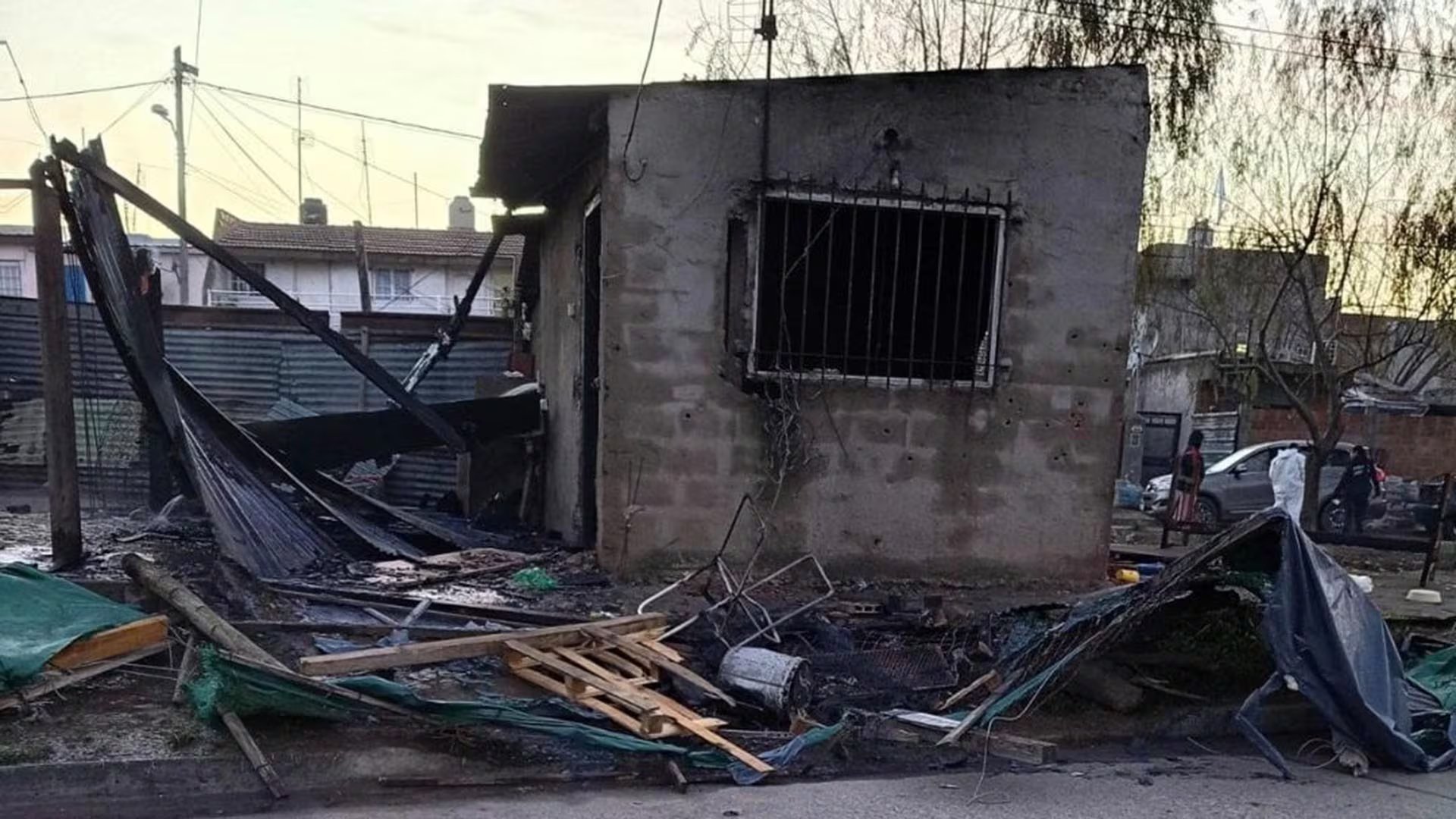 La casilla incendiada