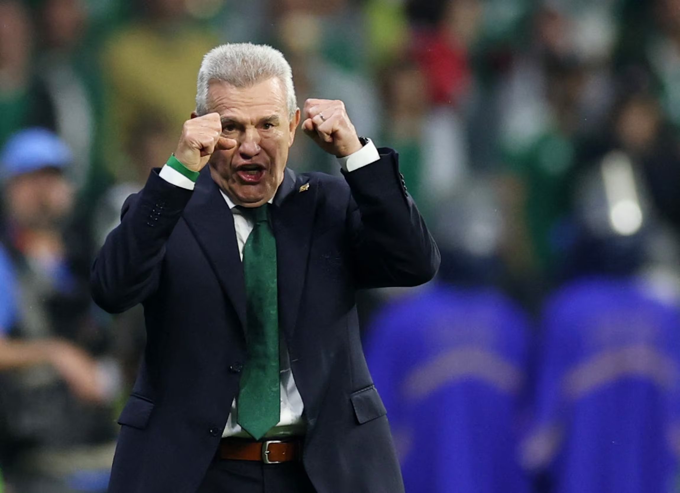 Soccer Football - FIFA World Cup 2026 - Round of 16 - Mexico v England - Estadio Azteca, Mexico City, Mexico - July 5, 2026 Mexico coach Javier Aguirre reacts REUTERS/Paul Childs