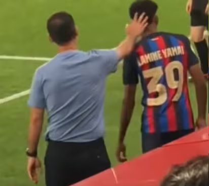Lamine Yamal sumó minutos en partidos oficiales y series de ascenso con el Barcelona Atlètic bajo la tutela de Rafael Márquez. (Redes Sociales)