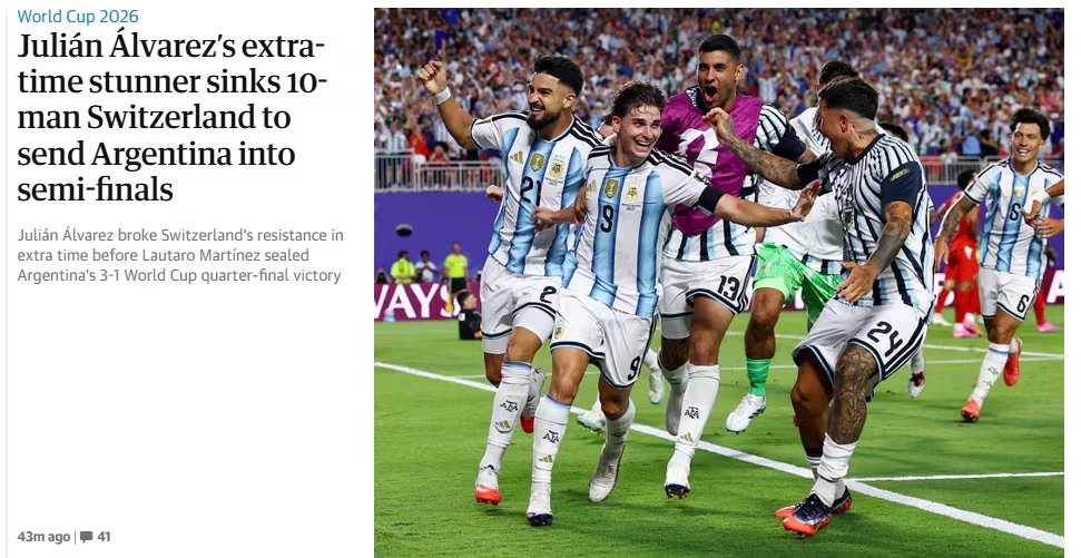 Para The Guardian, lo de Julián Álvarez fue una