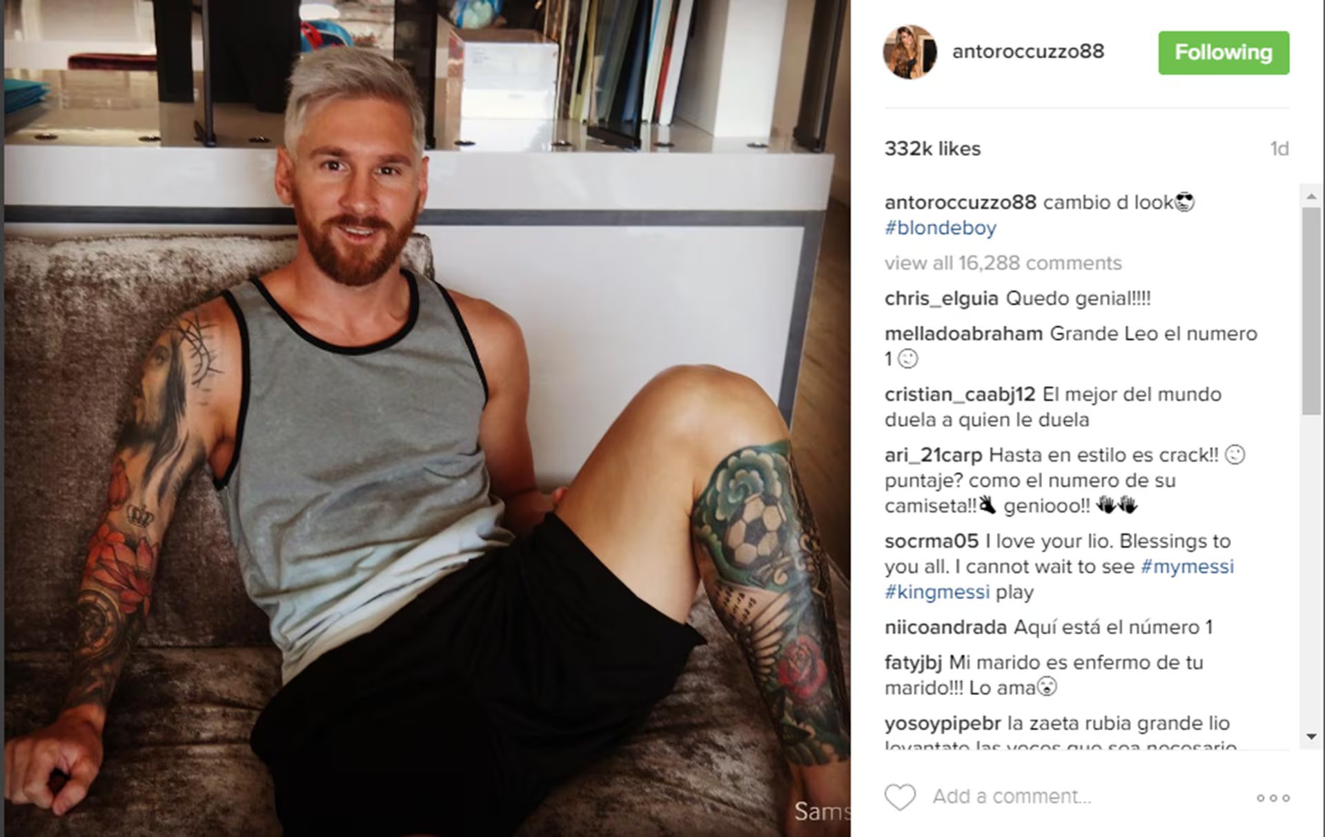 El recordado cambio de look, platinado